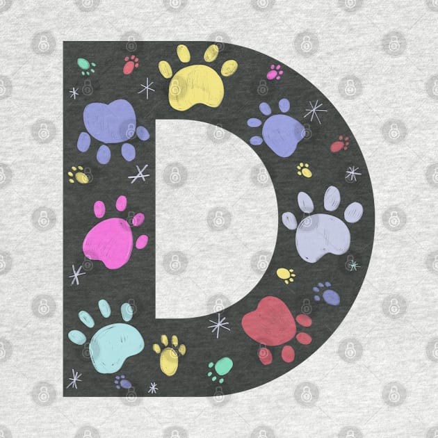 D letter  with colorful paw print by GULSENGUNEL